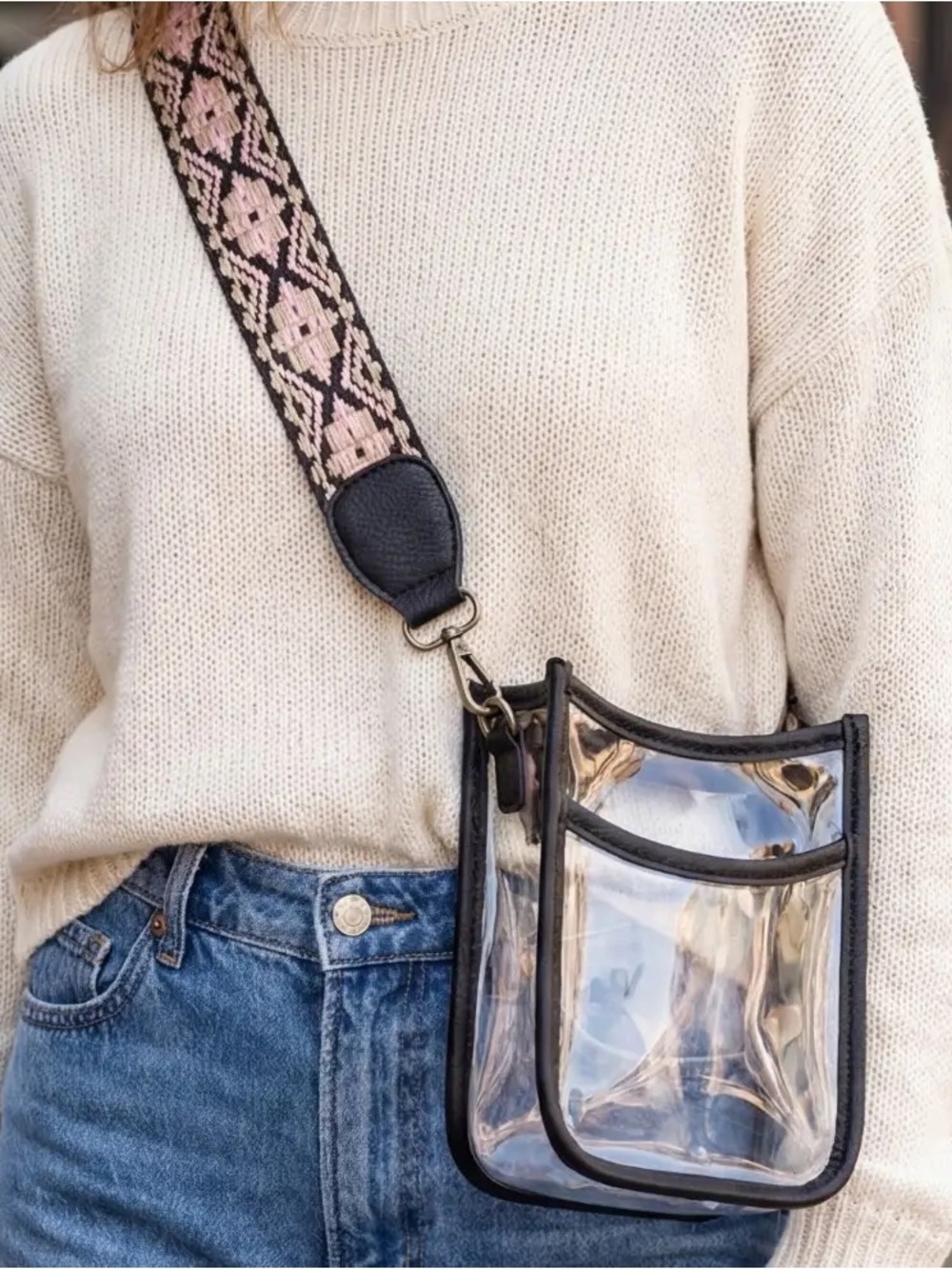 NWT Game Day Clear See Through Mini Crossbody Bag - Black
